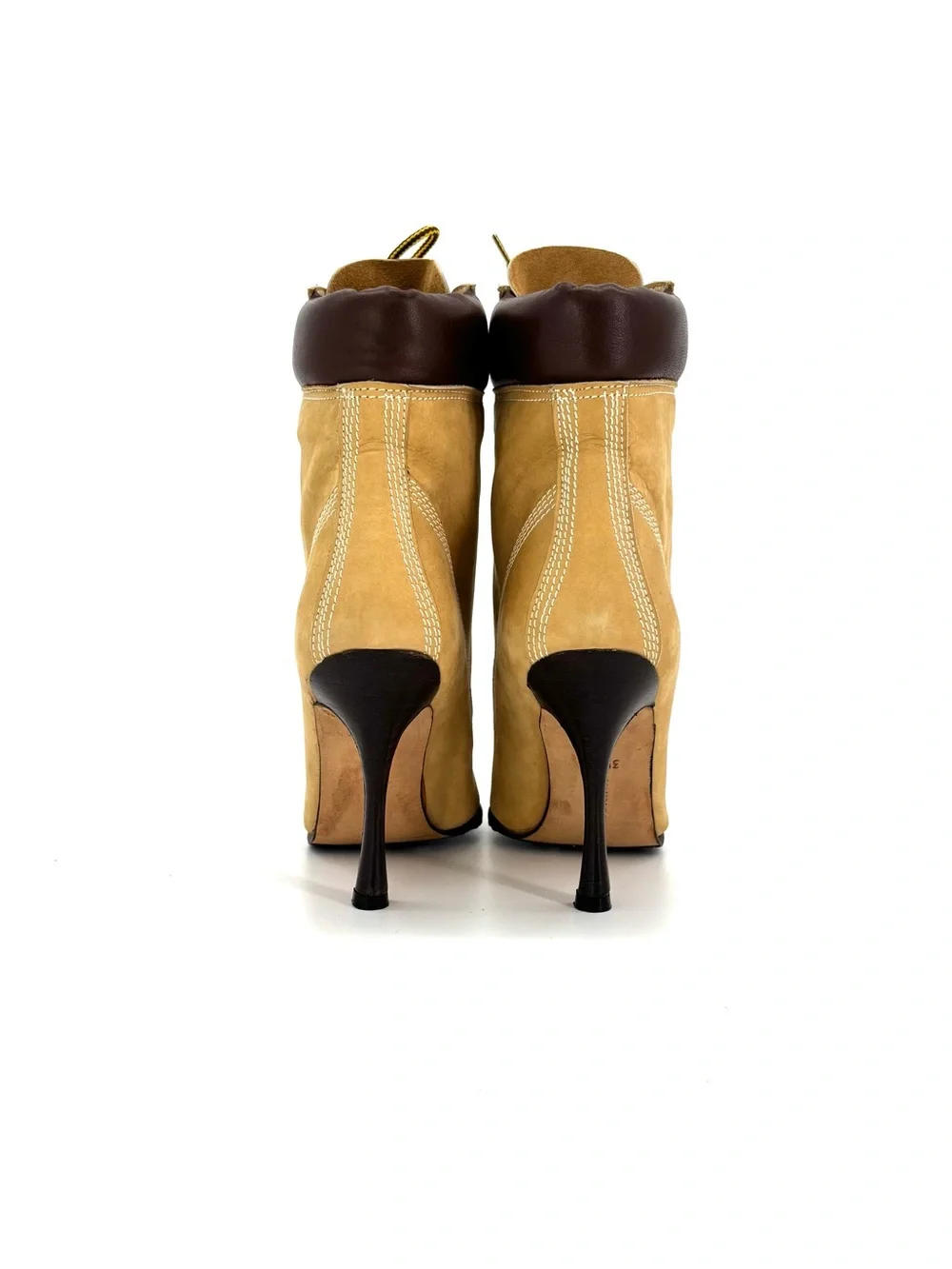Manolo Blahnik 2002 Oklamod Timberland Lace Up Pointed Toe Ankle Boots 35.5